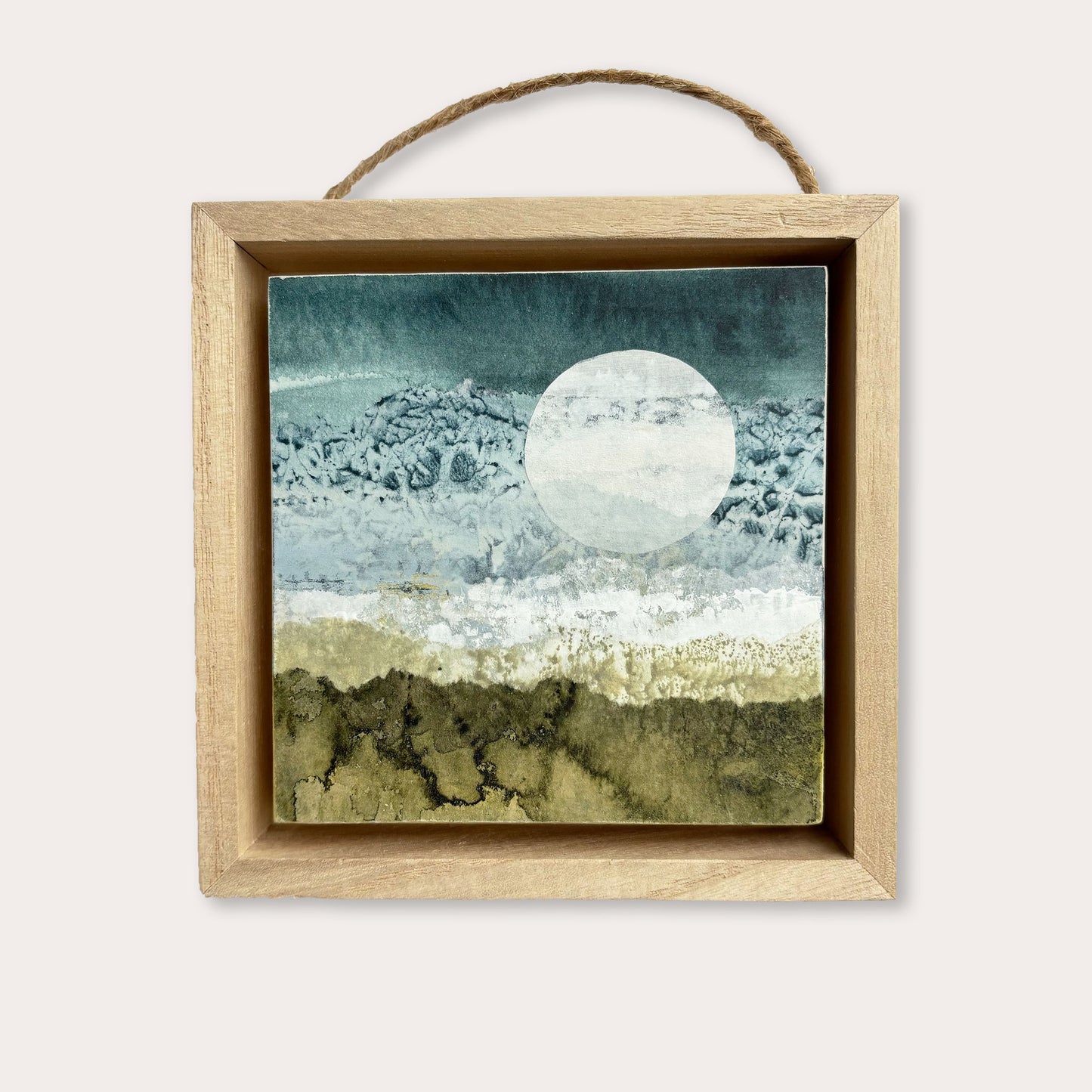 Moonlit Mountains III - 4"x4" Original