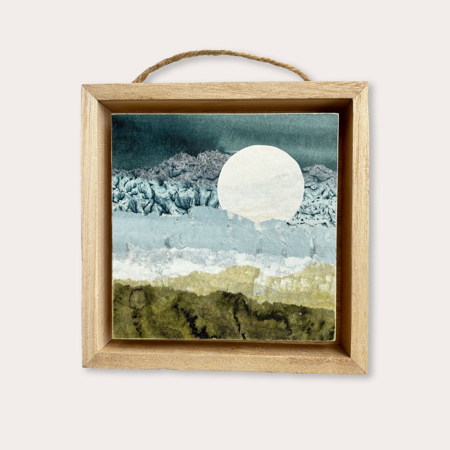 Moonlit Mountains IV - 4"x4" Original