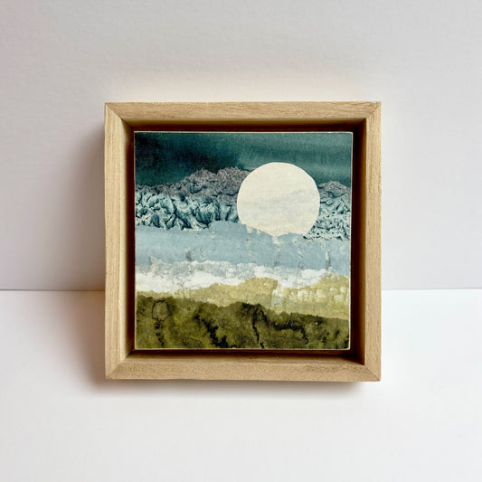 Moonlit Mountains IV - 4"x4" Original