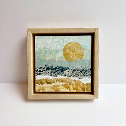 Sun-drenched Waves II - 4"x4" Original