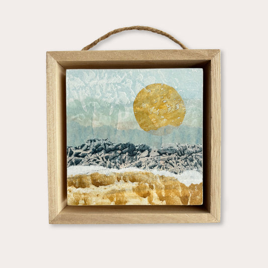 Sun-drenched Waves II - 4"x4" Original