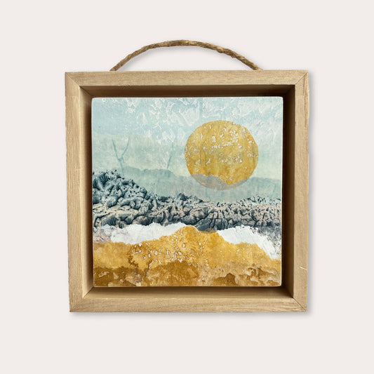 Sun-drenched Waves I - 4"x4" Original